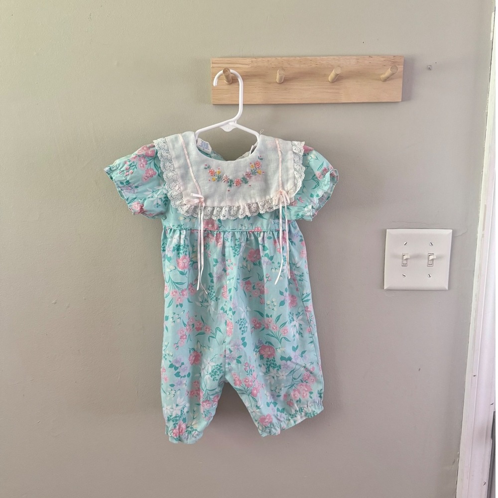 12M lightening bug vintage floral romper